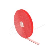 Uudelleenkäytettävä tarranauha, leveys 13 mm, punainen, 10m