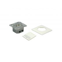 Cat.6A uppoasennus seinärasia 2 x RJ45, suojattu,valkoinen, kaapeli sisään yläpuolelta
