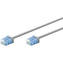 Ethernetkaapeli RJ45 Cat.6 UTP Ultra Slim, lyhyt liitin, pakkaukseton, harmaa 0,5 m