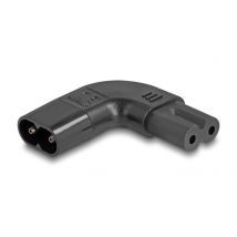 Virtajohdon adapteri IEC 60320 - C8 - C7, uros / naaras, 2,5 A, 90° vasen / oikea kulma