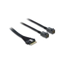 Delock PCIe 4.0 Slim SAS SFF-8654 8i - 2 x Mini SAS HD SFF-8643 0,5 m kaapeli