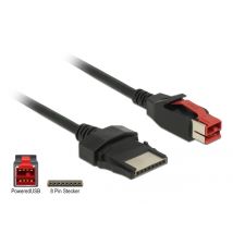 Delock PoweredUSB uros 24 V > 8 pin uros 1 m for POS-tulostimille ja -päätteille