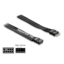 Delock HD Audio litteä emolevyn jatkokaapeli 9-pin uros - naaras 1 m, musta