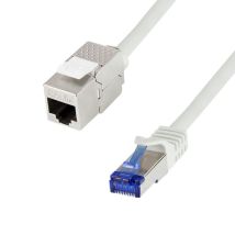 Ethernet Cat.6A (Keystone-liittimellä) jatkokaapeli 3m