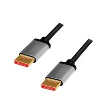 DisplayPort-kaapeli, uros - uros, 8K / 60 Hz, alumiini, musta / harmaa, 1 m