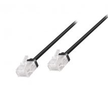 Ethernetkaapeli RJ45 Cat.6A UTP Ultra Slim, lyhyt liitin, pakkaukseton, musta 20 m