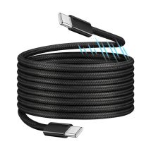 USB 2.0 Type-C -kaapeli uros-uros, magneettinen, 100 W, nailon, musta, 1 m