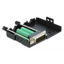 Riviliitin 16-pin adapteri D-Sub15 uros kotelolla