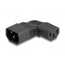 Delock IEC 60320 - C14-C13, uros / naaras, 10 A, vasen / oikea kulma adapteri