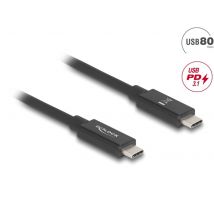 Delock USB 80 Gbps USB-C uros-uros 16K 60 Hz PD 3,1 240 W E-Marker koaksiaali 0,5 m musta