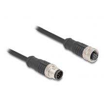 Delock M12 8-pin A-coded uros-naaras PVC 5 m