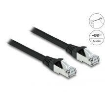 Delock RJ45 verkkokaapeli Cat.6A S/FTP PUR ulkokäyttöön 1 m musta
