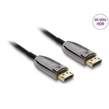 Delock Displayport 2.1 8K 60Hz uros-uros aktiivinen optinen kuitukaapeli 15m
