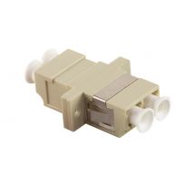 Kuituoptinen LC/LC duplex-liitin laipalla, beige