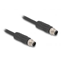 Delock M12 L-coded 4 pin uros-uros PUR 2 m