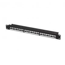 Keystone paneeli 1U, 24 Ports, suojaamaton, musta