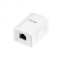Cat.6A pintakytkentärasia 1 x RJ45 suojattu, valkoinen