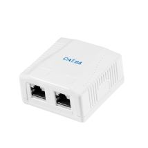 Cat.6A pintakytkentärasia 2 x RJ45 suojattu, valkoinen