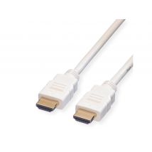 Roline HDMI + ethernet kaapeli 4K @ 30 Hz, valkoinen 2 m