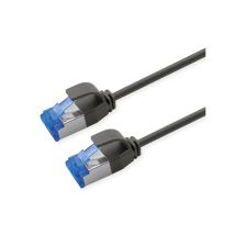 Ethernetkaapeli S/FTP Cat.6A LSOH, Slim, PoE, musta, 2.0 m