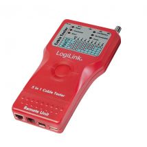 Kaapelitesteri 5 in 1 RJ45, RJ11, USB, BNC, FireWire ja vastaanottoyksikkö